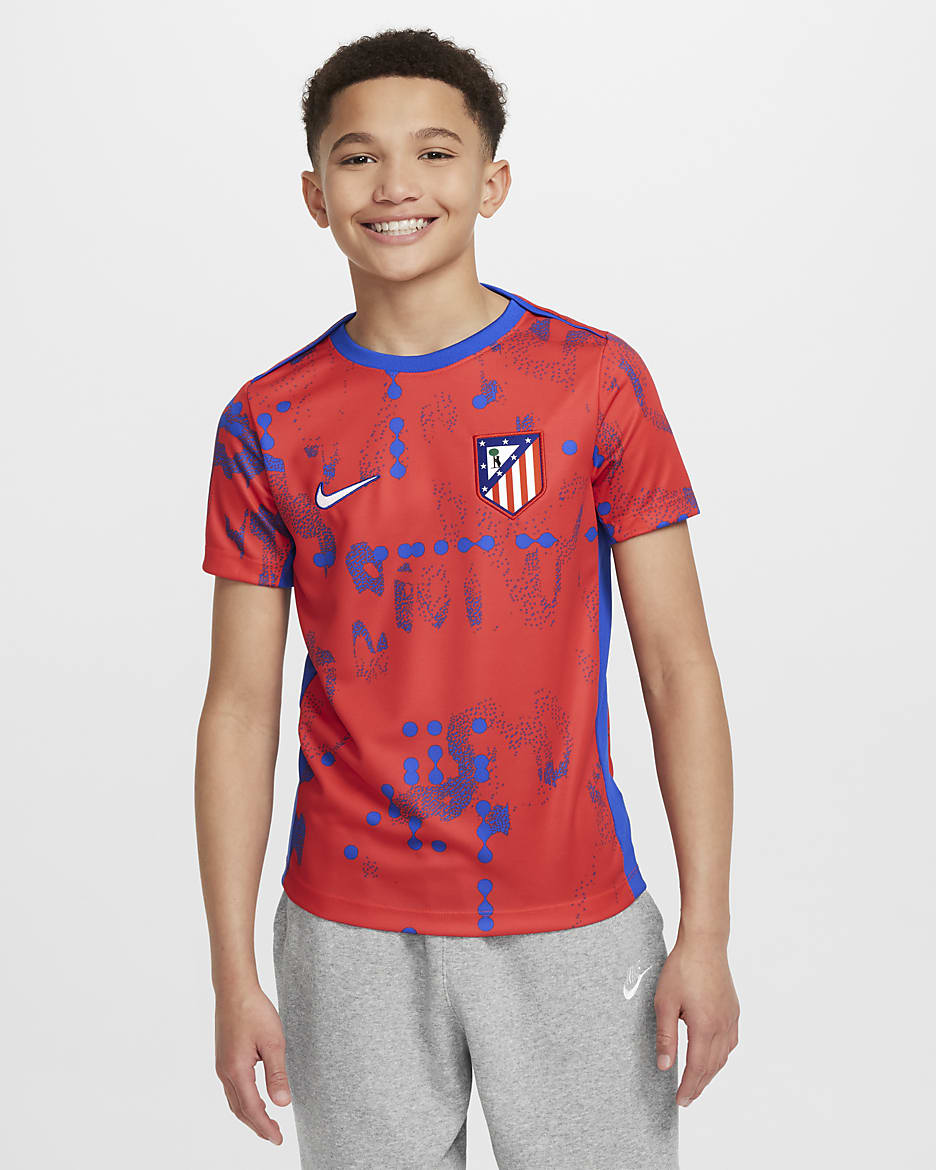 Atletico de Madrid Academy Pro Camiseta de futbol de manga corta para antes del partido Nike Dri FIT Nino a. Nike ES